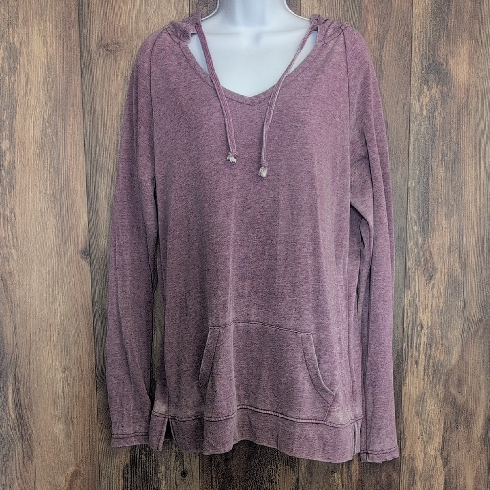 Sugar Women's Casual Distressed Look Purple Hoodie XL                       D351